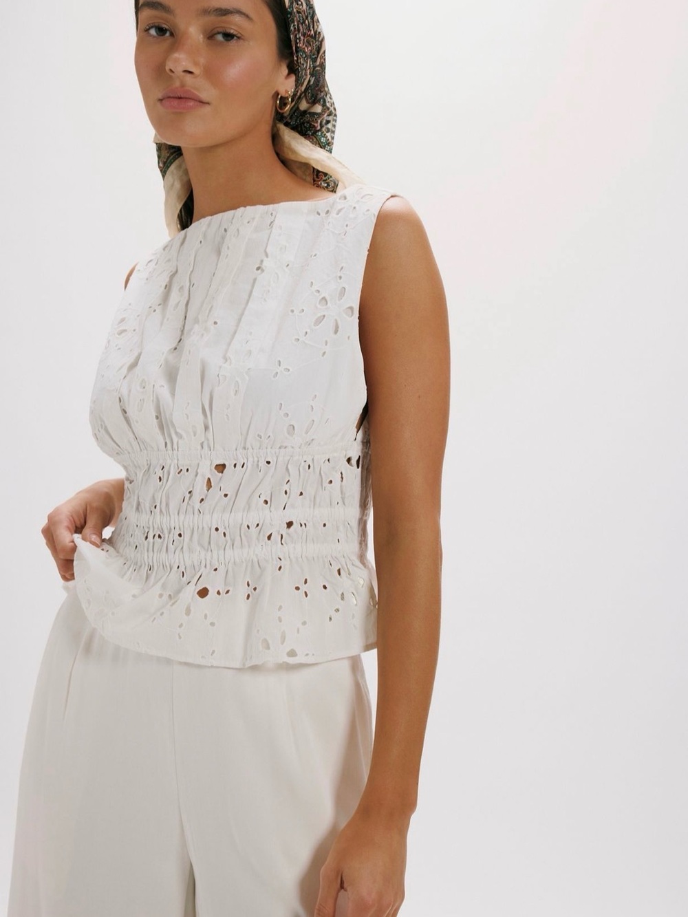Free People Jude Eyelet Set Size Medium New Without Tags - Picture 3 of 3